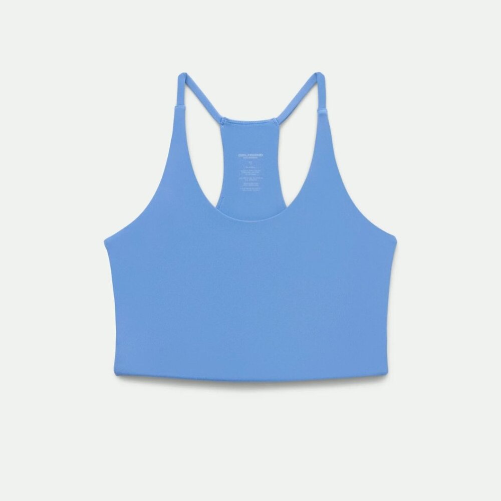 Girlfriend Collective Cleo Halter Sports Bra Zephyr Blue NWT Size 6XL Athletic